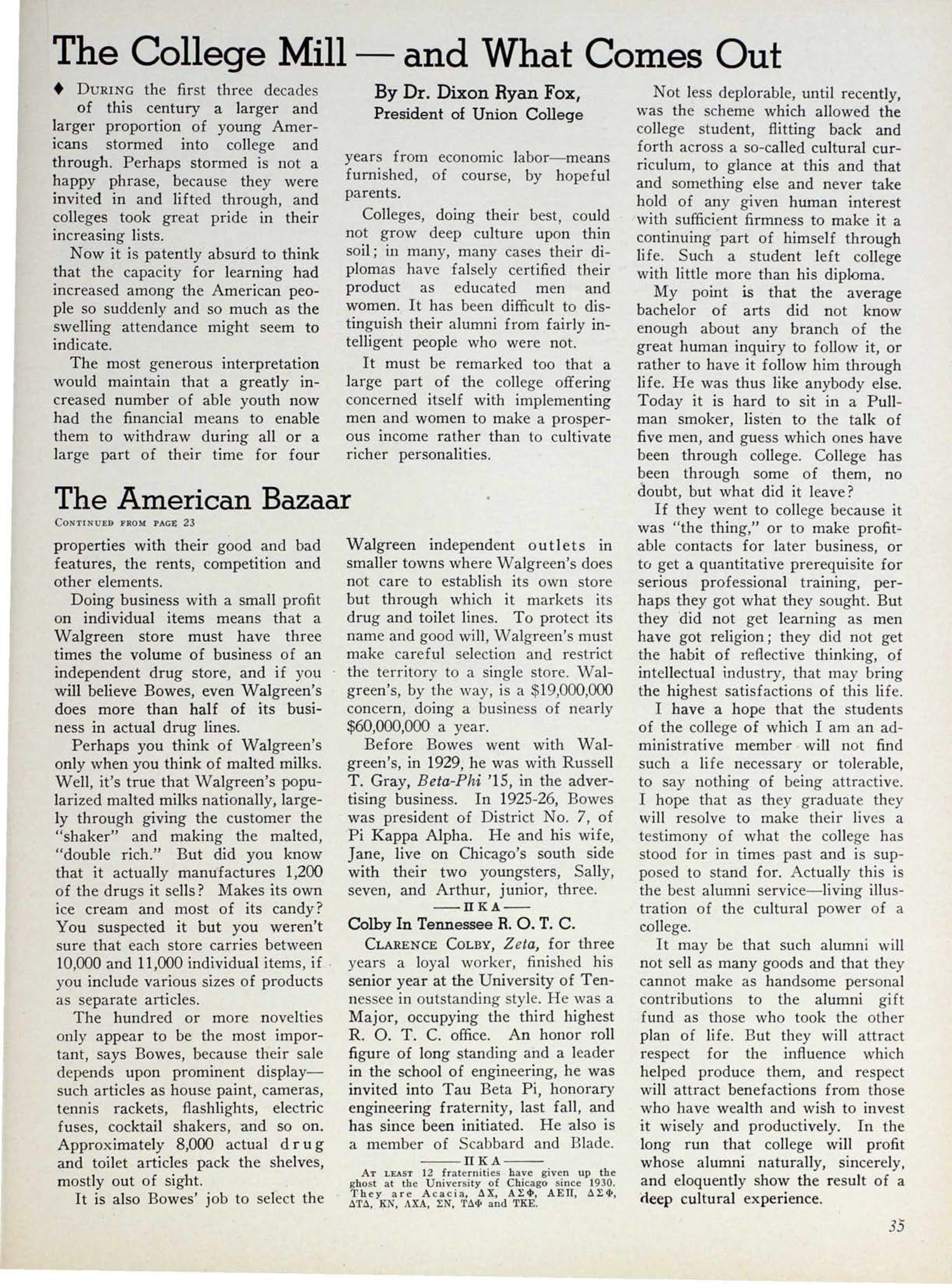 Colby In Tennessee R. O. T. C.